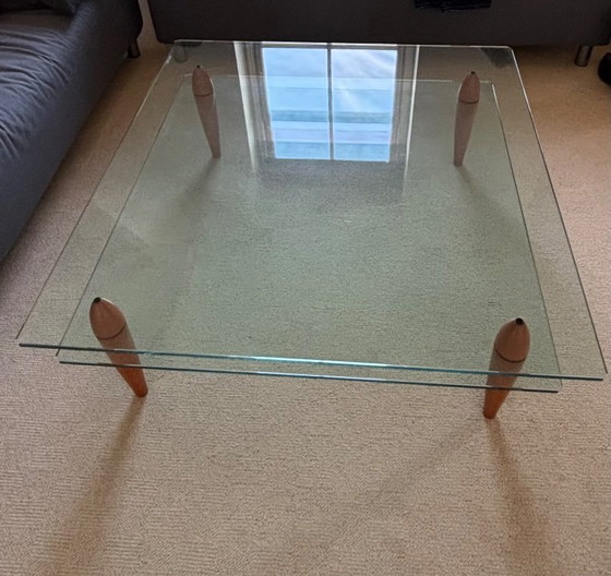 Image 1 of Tavolino da caffè ARTELANO VINTAGE con piano in vetro e gambe in legno