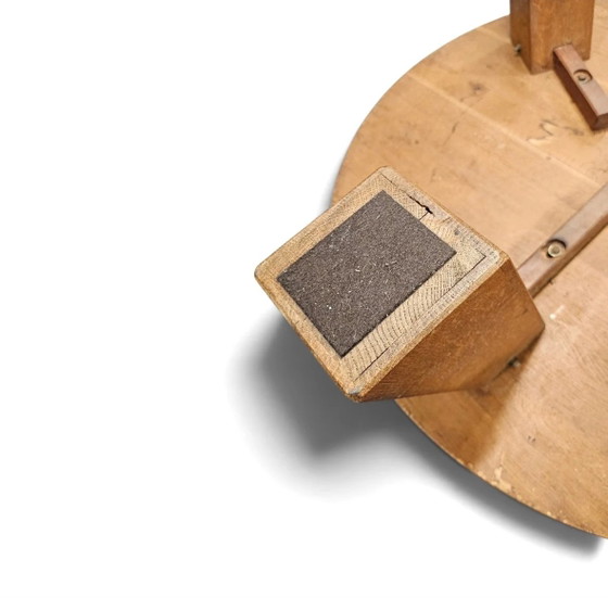 Brutalist oak coffee table / heavy weight 75 kg / 1960s – Coffee table books (photo 17 of 19)