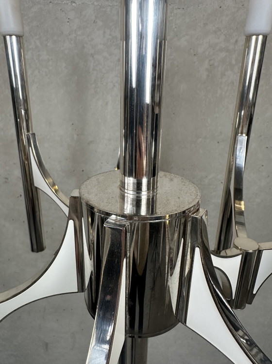 XL Vintage Design ‘Orbit’ Chandelier - Sciolari – Brass, Silver (photo 10 of 14)