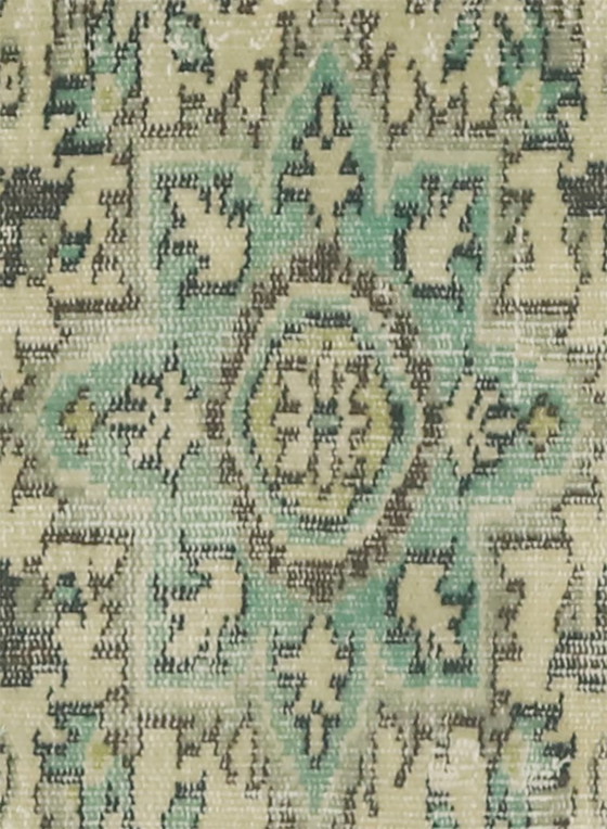 Tappeto turco vintage 287x193 cm – Grande tappeto in lana annodato a mano con motivo floreale verde tenue (photo 3 of 12)
