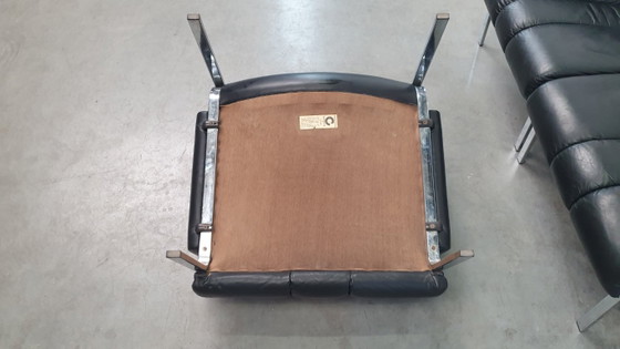 Image 1 of 3x Girsberger leather Eurochairs, Hans Eichenberger modular vintage 70s lounge