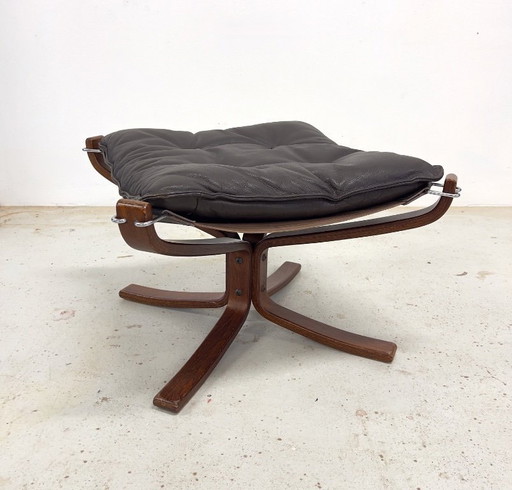 Midcentury Falcon voetenbankje van Sigurd Ressel voor Vatne Møbler, Noorwegen, jaren 70.