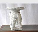 2 White rattan elephants