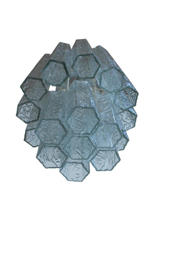 Image 1 of Lustre avec tubes de Murano Vintage attribué à Venini