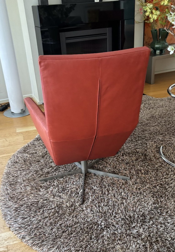 Image 1 of 2 sedie in pelle rossa di Label Gerard van den Berg