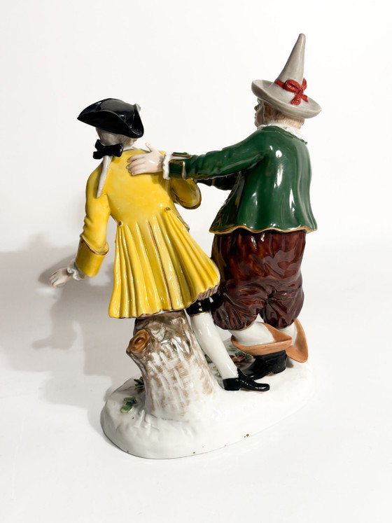 19th Century Ludwigsburg Polychrome Porcelain Group Sculpture – Rococo (photo 9 of 14)