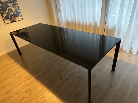 Image 1 of Glazen Tafel Met Stalen Frame