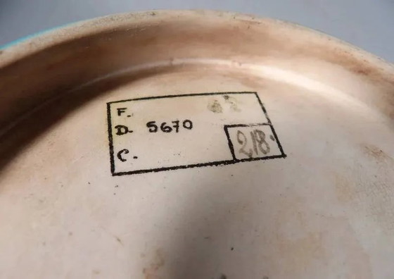 Longwy enamels, Important lobed plate with polychrome floral decoration, 20th century, Bowls, Porcelain (photo 7 of 12)