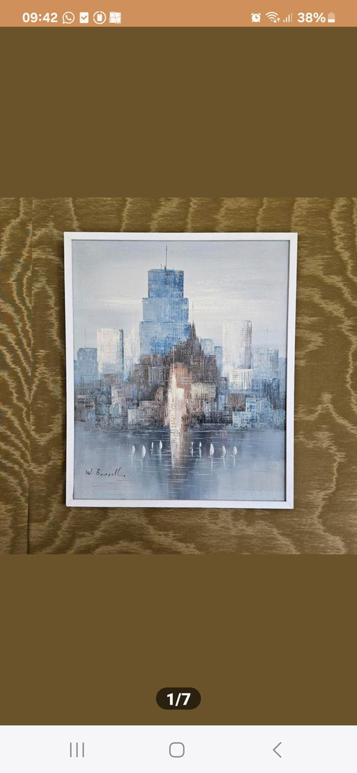 Peinture à l'huile vintage W. Bonsall
63x53 cm avec cadre.