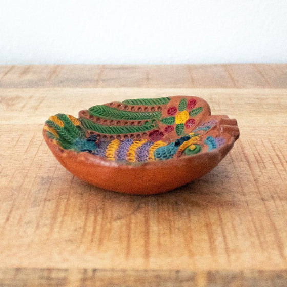 Image 1 of Keramisch kleurrijk schaaltje in de vorm van een uil, gesigneerd Ceramica Marquez