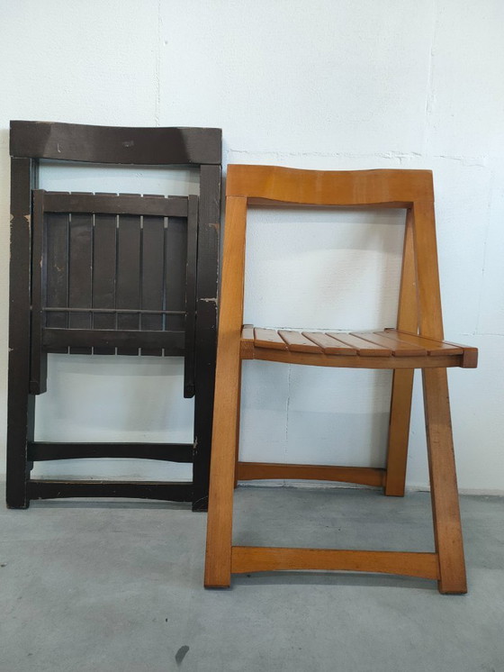 Image 1 of Set van 2 vintage Aldo Jacober model Trieste stijl jaren 60 'caned'houten stoelen