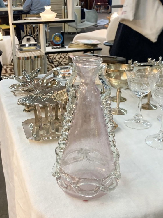 Vintage Pink Murano Vase with Greek Key – Murano Glass (photo 9 of 10)