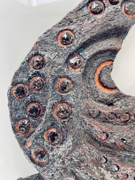 Rare brutalist ceramic rooster wall sculpture, Multi Color (photo 15 of 20)