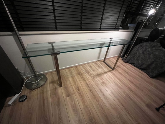 Image 1 of Console d'appoint vintage en verre par Peter Ghyczy, modèle T54