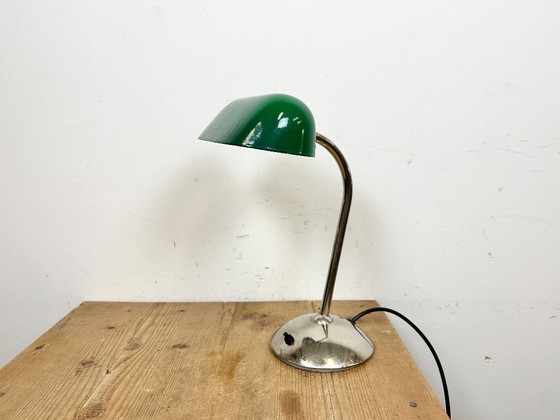 Image 1 of Lampada da tavolo vintage in smalto verde, anni '50