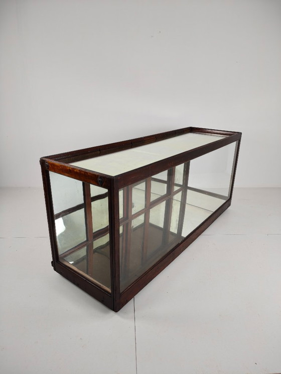 Image 1 of Comptoir de magasin anglais ancien avec miroir – vers 1920