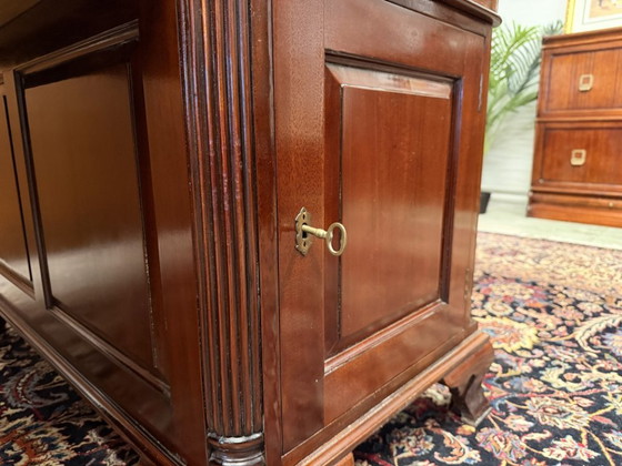 Scrivania Partnerdesk classica inglese in mogano – Scrivanie, Leather, Wood (photo 14 of 20)