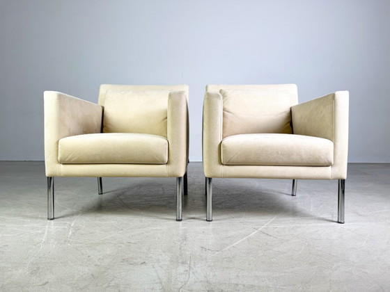 Image 1 of 2x Original Walter Knoll armchair Jason 391 suede beige design
