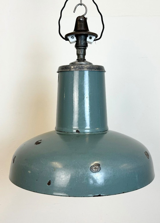 Image 1 of Industrial Grey Enamel Pendant Lamp from Siemens, 1930s