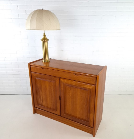 Image 1 of Vintage mushroom brass XL table lamp mid-century modern design 1970s
