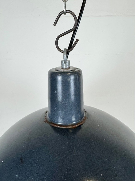 Image 1 of Lampada a sospensione industriale in smalto blu scuro di EMAX, anni '60