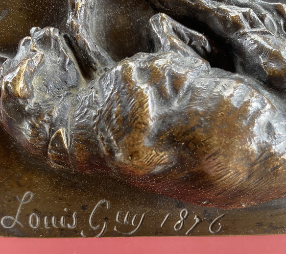 Image 1 of Louis Guy Bronzen Slapende Basset