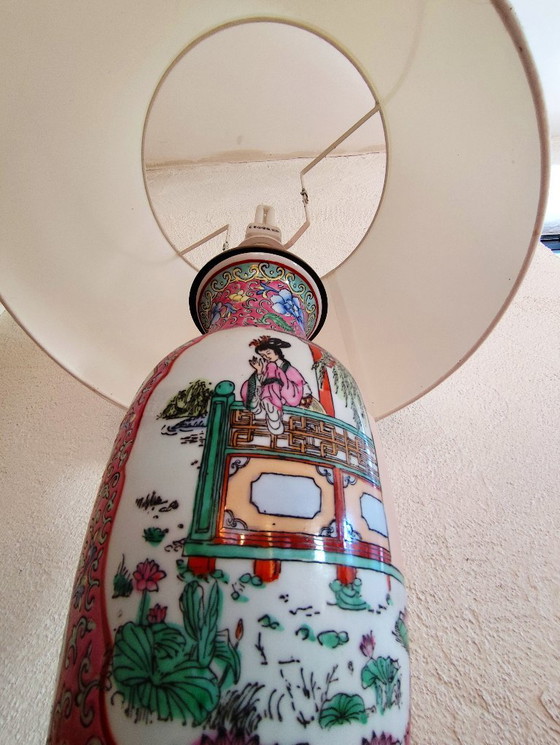 Image 1 of Vintage Asian Ceramic Table Lamp | Famille Rose | 65 cm