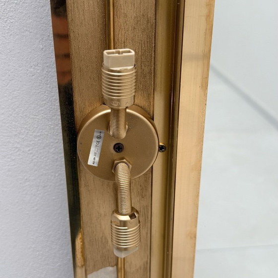 Image 1 of Mid-century Modern Italian Sculptural Backlit Mirror in Murano Glass and Brass