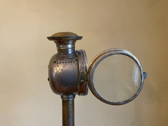 Image 1 of Lampe auf altem Messingständer Stehlampe Französisch