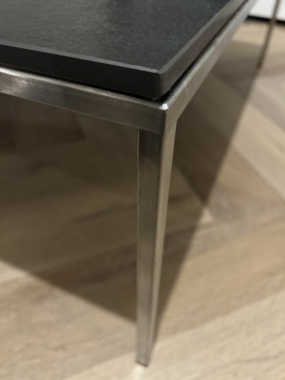 Image 1 of Tavolino Metaform DD 100x100 in acciaio inox e composito