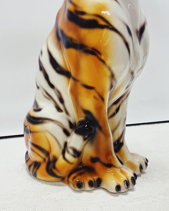 Image 1 of Tijger Beeld Keramiek