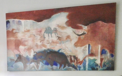 Oil painting on canvas - contemporary / “cave picture”