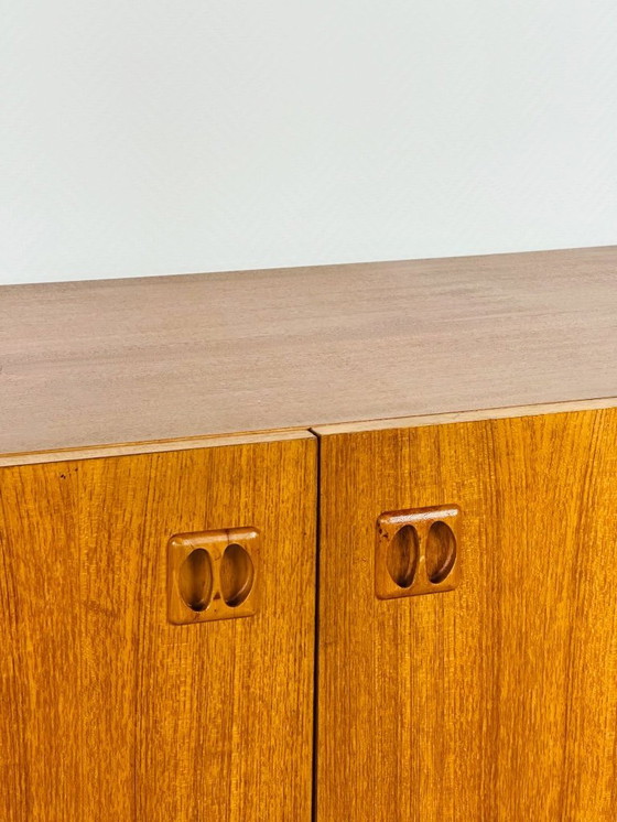 Image 1 of Scandinavian teak sideboard with 4 doors and tapered legs, 1960s