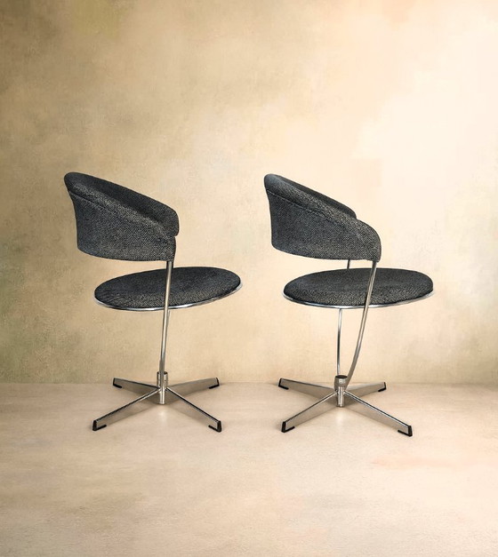 2 X Arne Dahléns Voor Dalum – Eetkamerstoelen, Chrome (photo 6 of 15)
