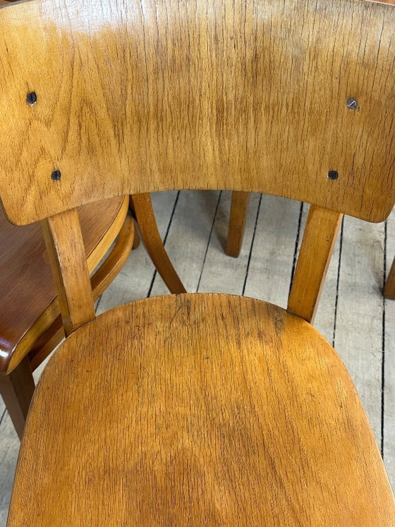 Image 1 of Lot de 6 chaises Bistrot Thonet vintage en bois 1960'S