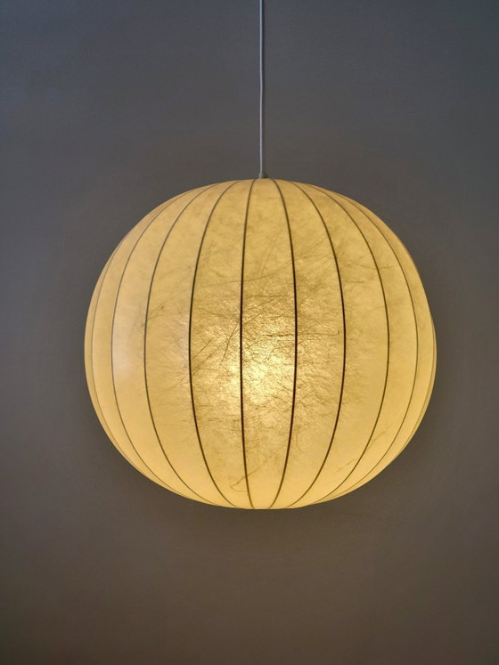 Image 1 of Large Gold Lace Cocoon pendant lamp, Germany, 1960s