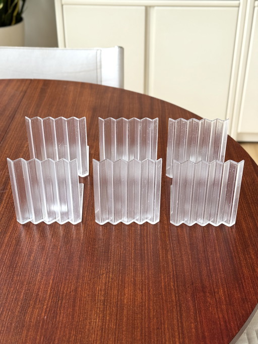 6x vintage IKEA Bokis bookends – zigzag design – designed by Hagberg & Hagberg in the 1990s