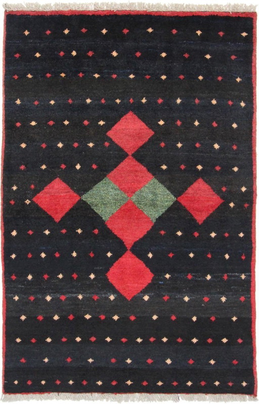 Tappeto persiano originale Gabbeh Ghashghai tappeto orientale 152 cm x 102 cm vecchio naturale