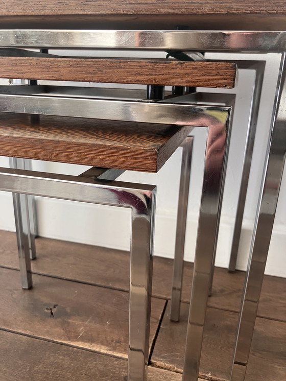 Image 1 of Set di tavolini impilabili di metà secolo Pastoe per Cees Braakman / tavolini laterali