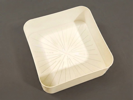 Image 1 of Vintage Kartell 4682 bloempot uit de jaren 70 – Ontworpen door Anna Castelli, gemaakt in Italië, witte pot op wielen