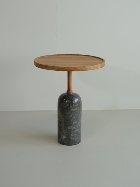 Image 1 of Table d'appoint Sarek en pierre et teck massif
