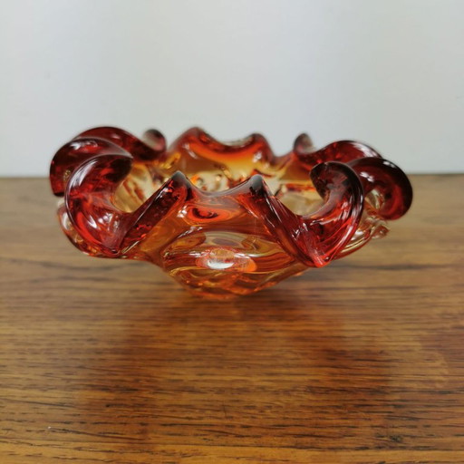 Vintage glass bowl, ashtray. Italian glass