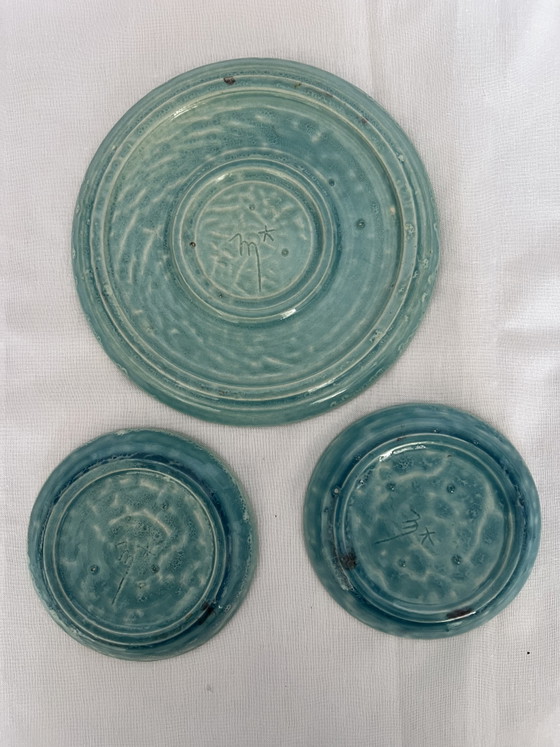 Image 1 of Keramische borden en kommen met monogram.