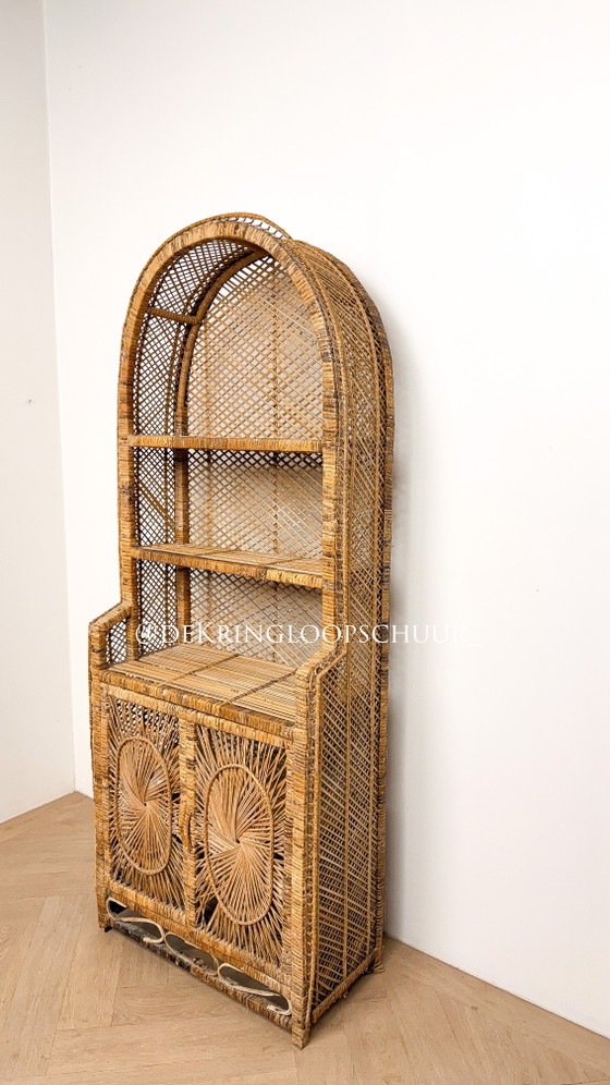 Mobile ad arco vintage in rattan con motivo a raggiera – Armadi a muro, Bamboo (photo 3 of 8)