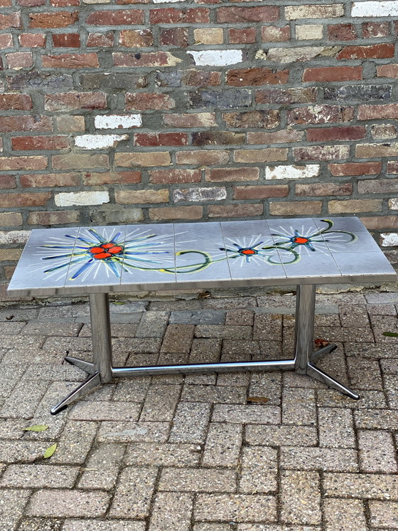 Image 1 of Vintage Adri Keramisch Betegelde Salontafel