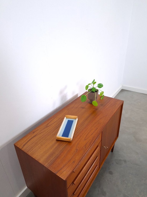 Image 1 of Teak sideboard with 4 drawers and wooden handles, Bornhold