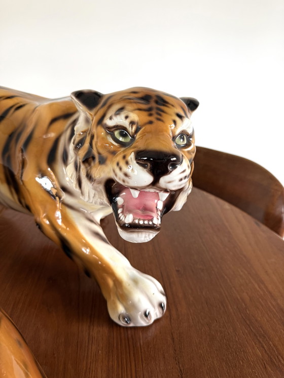 Image 1 of Set di 2 tigri in ceramica vintage, Italia anni '60