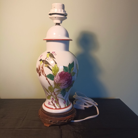 Image 1 of Vintage Limoges porcelain lamp – hand-painted relief – not a print – very solid workmanship”
