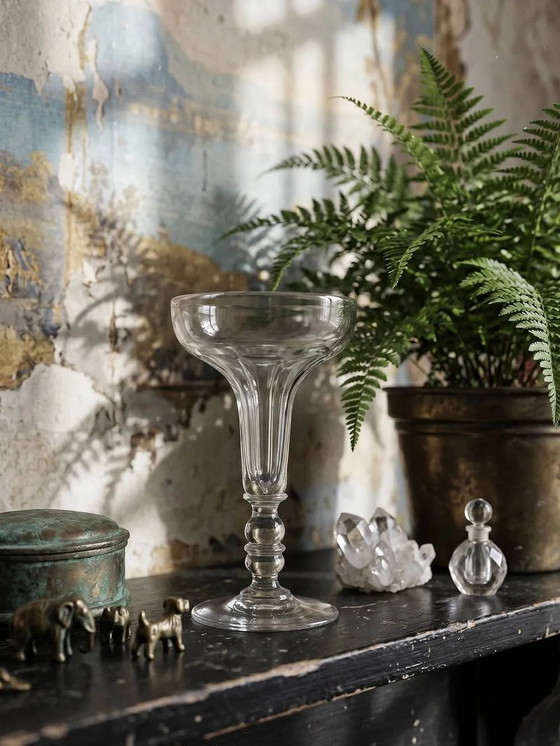 Champagne coupe, antique champenoise attributed to Baccarat, Napoleon III., Glass & Decanter, Crystal, Glass (photo 4 of 11)