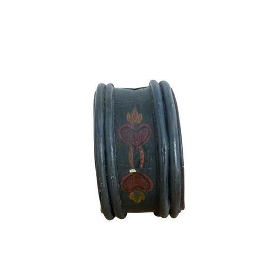 Image 1 of Cantimplora de madera escandinava antigua – cantimplora de arte popular pintada a mano